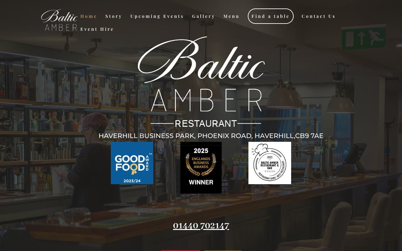 Baltic Amber Restaurant — Web Design project by Vivid Beyond